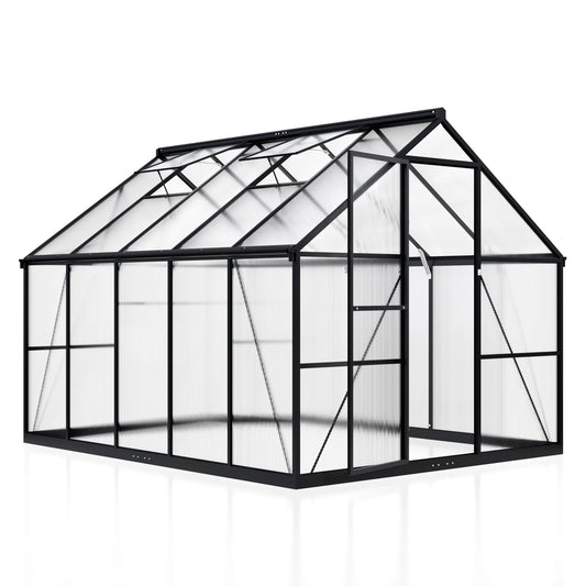 EASYHAWK 10'x8' Polycarbonate Greenhouse, Large Aluminum Walk-in Green House for Backyard