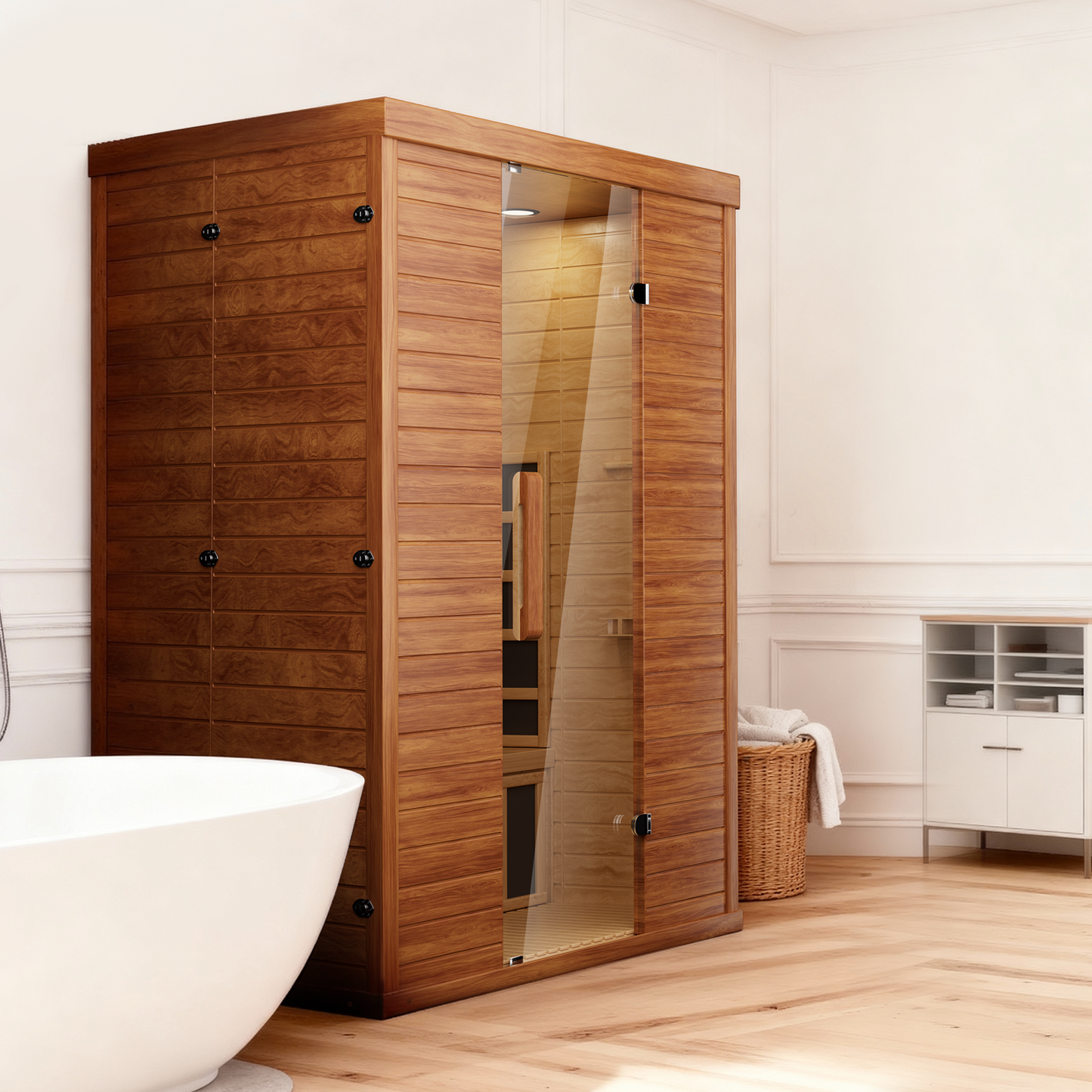 EASYHAWK 2-Person Infrared Sauna, Indoor Use, 1500W Infrared Heater, WiFi & Bluetooth App Control