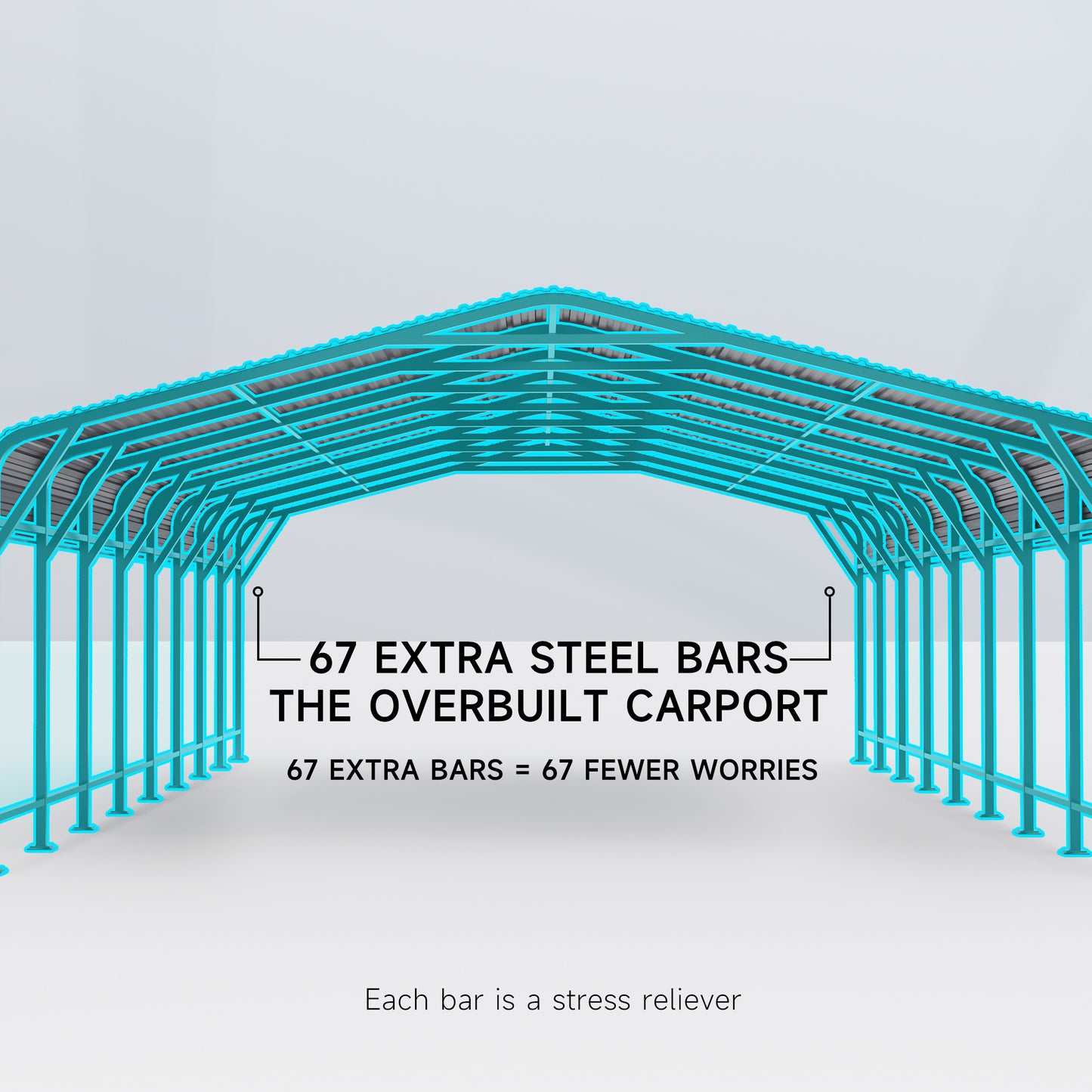 EASYHAWK 20 ft. W x 40 ft. D Metal Carport Steel Car Canopy and Shelter, Heavy Duty Carport for Cars