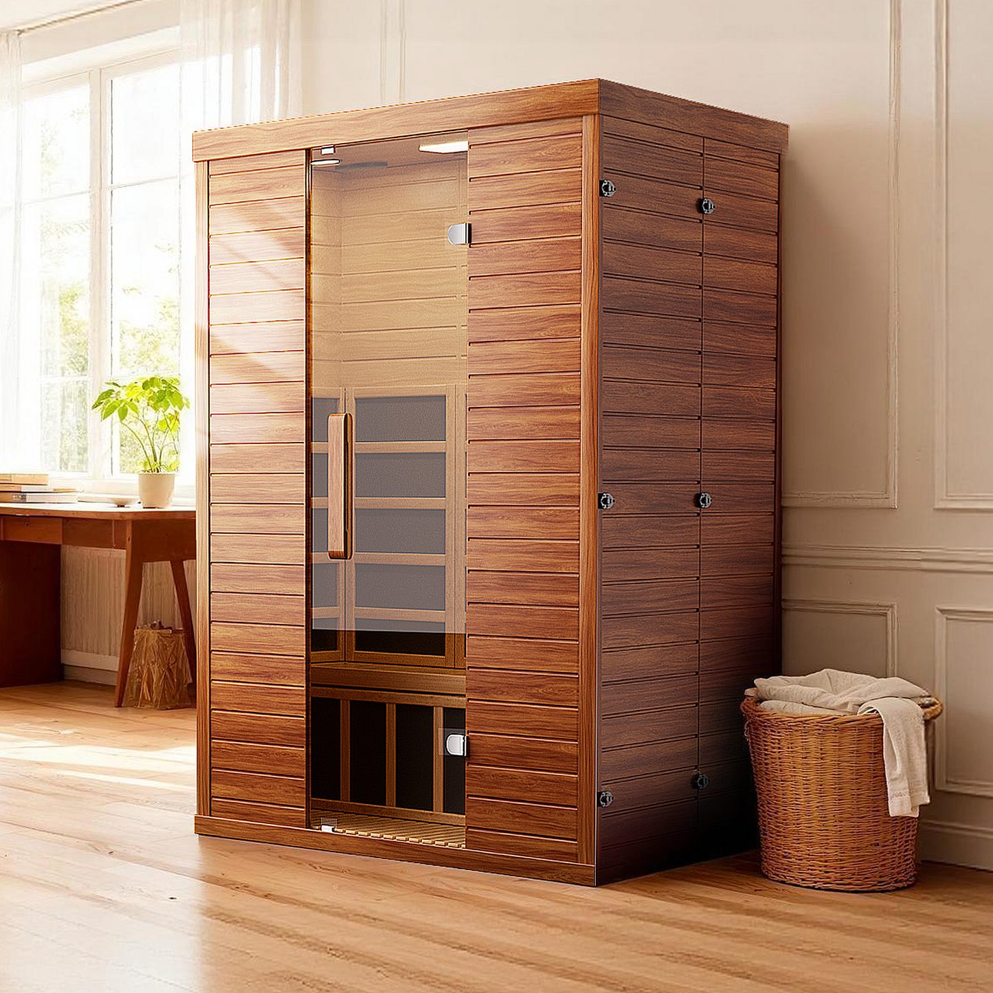 EASYHAWK 2-Person Infrared Sauna, Indoor Use, 1500W Infrared Heater, WiFi & Bluetooth App Control