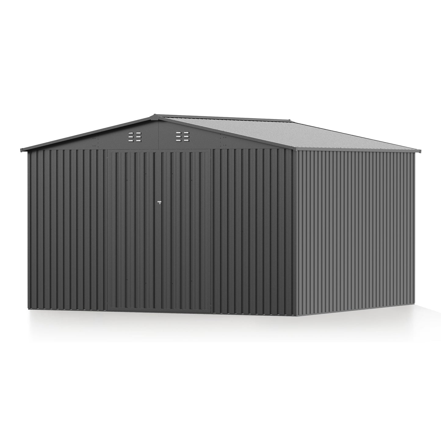EASYHAWK 10FT x10FT Metal Outdoor Storage Shed, Heavy-Duty Steel Garden Shed with Lockable Doors for Backyard