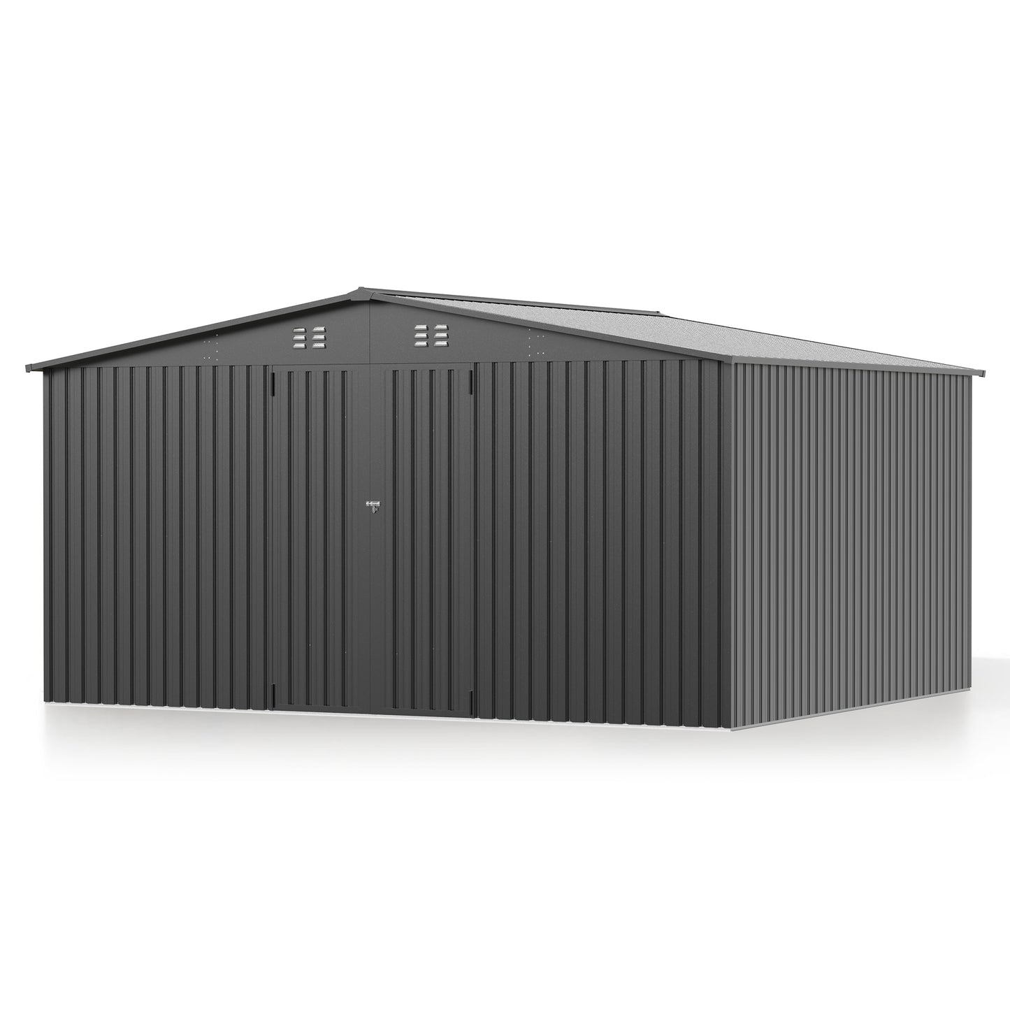 EASYHAWK 14 FT x12FT Metal Outdoor Storage Shed, Heavy-Duty Steel Garden Shed with Lockable Doors for Backyard